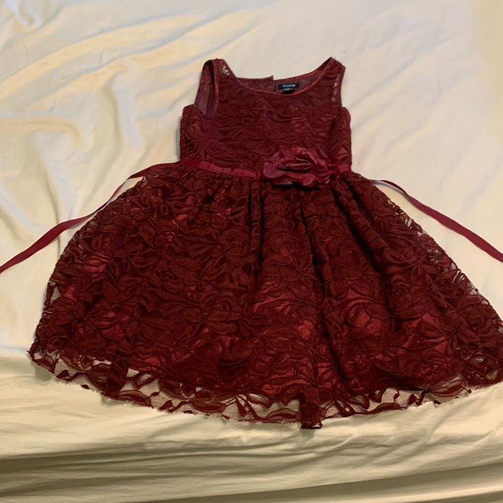 Girls dark Maroon dress